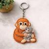 Monkey Plush Keychain Pendant with Metal Ring Soft Stuffed Animal Hugging Doll for Bags Keys Cute Monkey Gift Idea