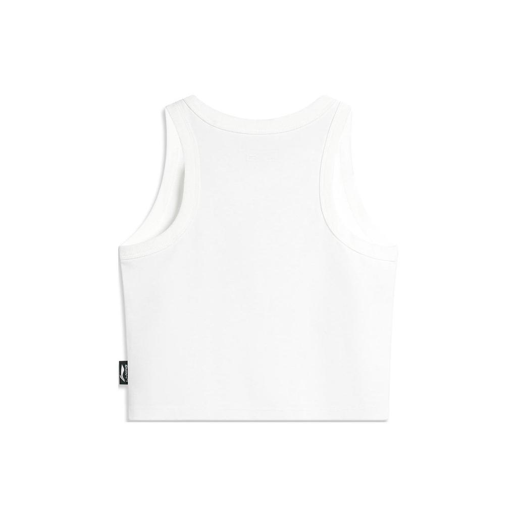 Li-Ning Weekend Youth Color Blocked Knitted Tank Top Women Tops Off-White AVSU492-9