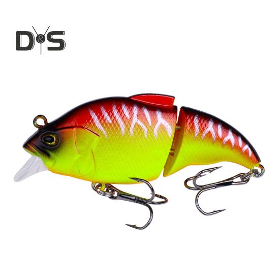 7,5 cm/12 g Leddelt VIB Fiskeagn med Kroker Realistisk 2-delt Svømmeagn Hardt Kunstig Agn Ferskvann Saltvann Fiskeutstyr