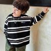 Boy's Striped Round Neck Long-Sleeve Top