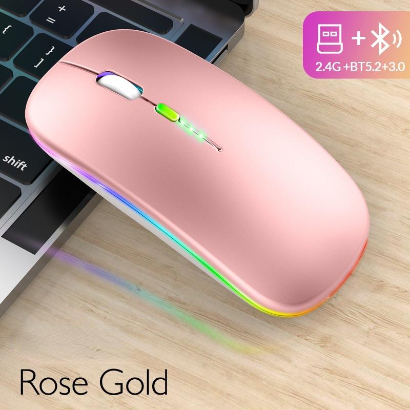 Bezdrátová myš Bluetooth Power Display Svítící nízkošumová ergonomická dobíjecí myš pro domácí kancelářskou hru