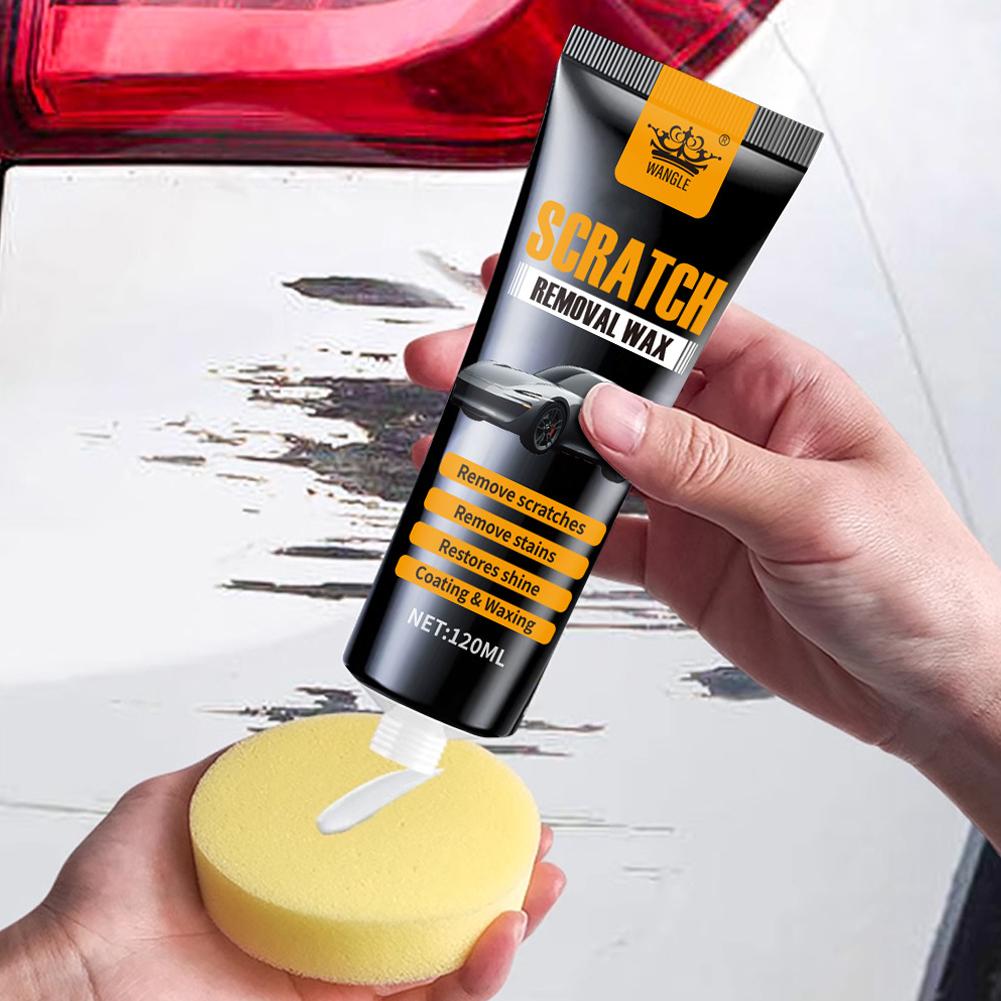 120g 1 Set Car Paint Scratch Remover And Repair Wax Remove Surfaces Scratches Repair Wax With Sponge Deep Scratch Repair Agent