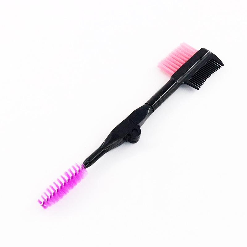 1 шт. Новая складная щеточка/расческа для ресниц, многоцветная пластиковая ручка, косметическая кисть Black