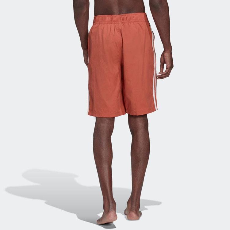 adidas Originals Adicolor Three Stripes Color Block Straight Leg Casual Shorts Men Shorts Orange HK7388