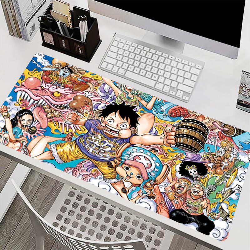 Computer Mouse Pad OOne PPiece Luffy Anime Mouse Pad Large Gaming Mousepad Rubber Extended Game Desk Mat Keyboard Mouse Carpet