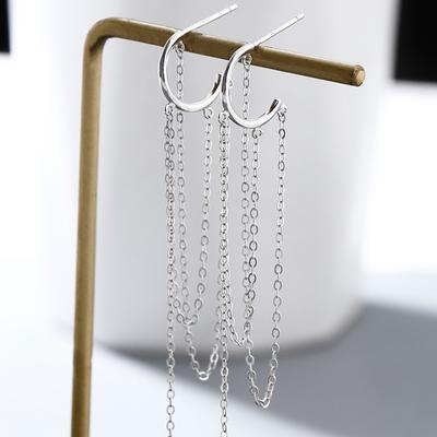 Hook Fringed Earrings for Women Long Style Fresh and Versatile Earrings