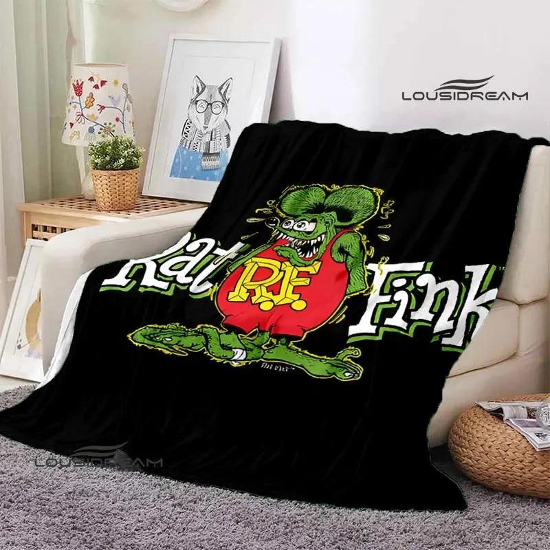 Tales of the Rat Fink Anime Blanket Picnic Blanket Flannel Soft and Comfortable Home Travel Blanket Bed Blanket Birthday Gift