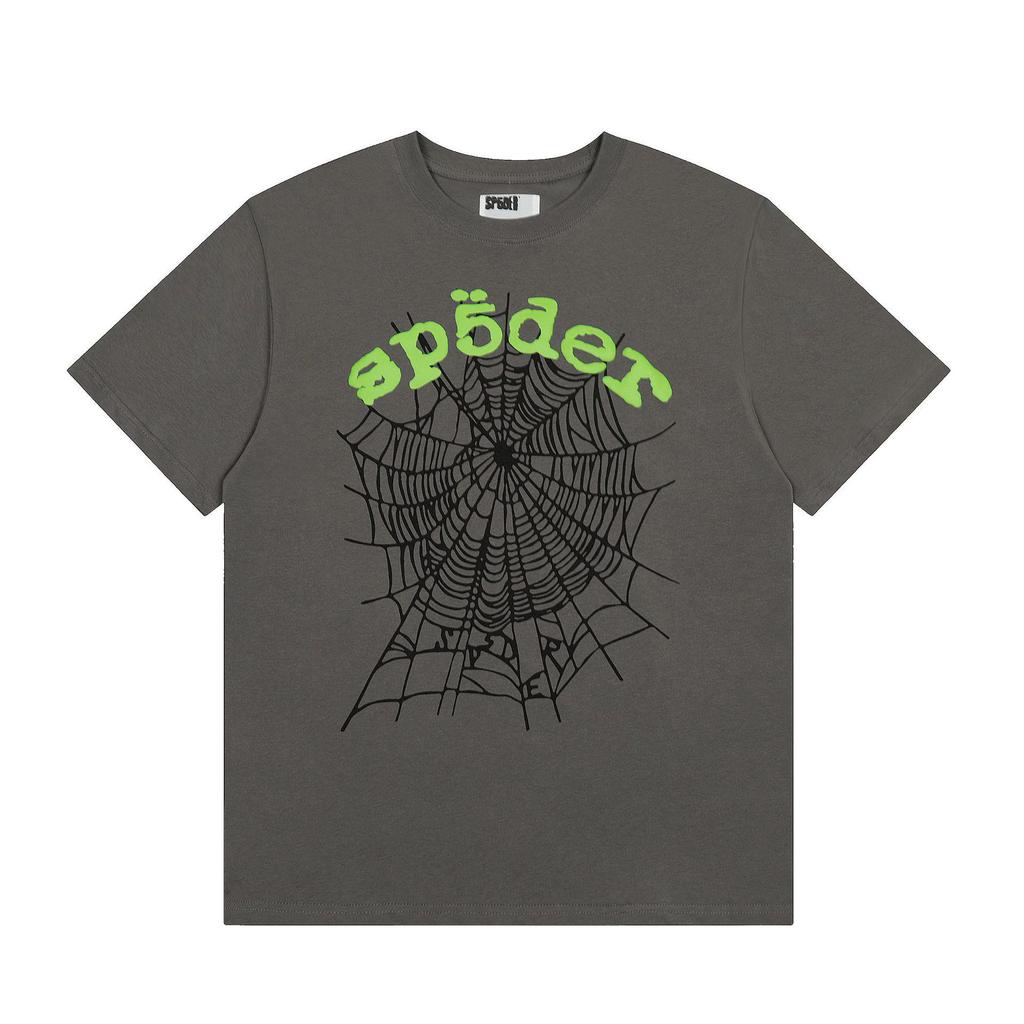 New Trendy Spider Web Print Short Sleeve Men's T-Shirt - Celebrity Style