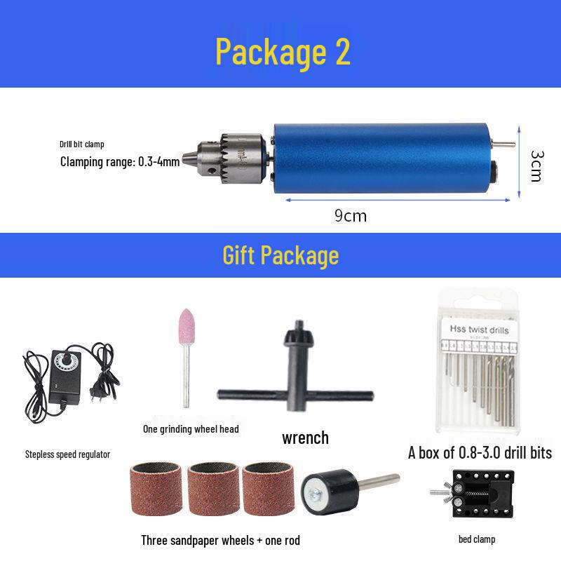 Mini Handheld Electric Drill & Grinder - Low Power Tool for Precision Hole Punching