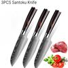 WXCOO Kitchen Professional Chef Knife Japanese Santoku Laser Damascus Pattern Meat Vegetable Fruit Cooking Utility Knife