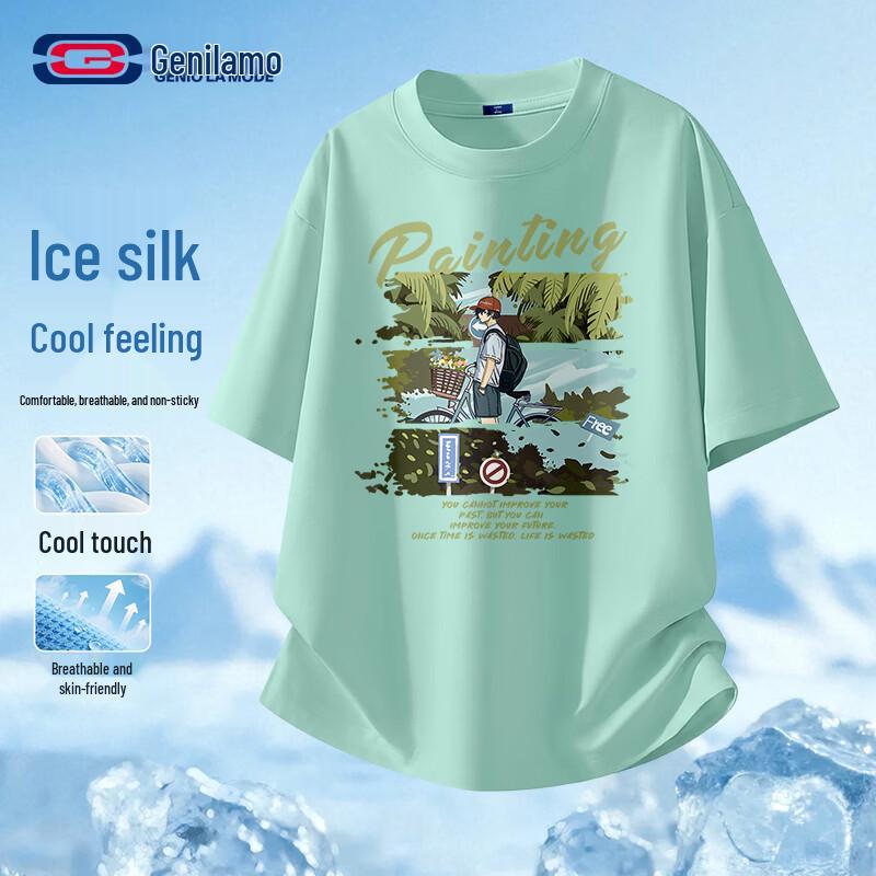 

GENIOLAMODE Men s Cooling Lightweight Short Sleeve T-Shirt M
