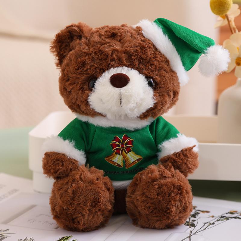 Cute Christmas Teddy Bear Doll Plush Teddy Bear Hug Bear Doll Children's Companion Soothing Ragdoll Doll