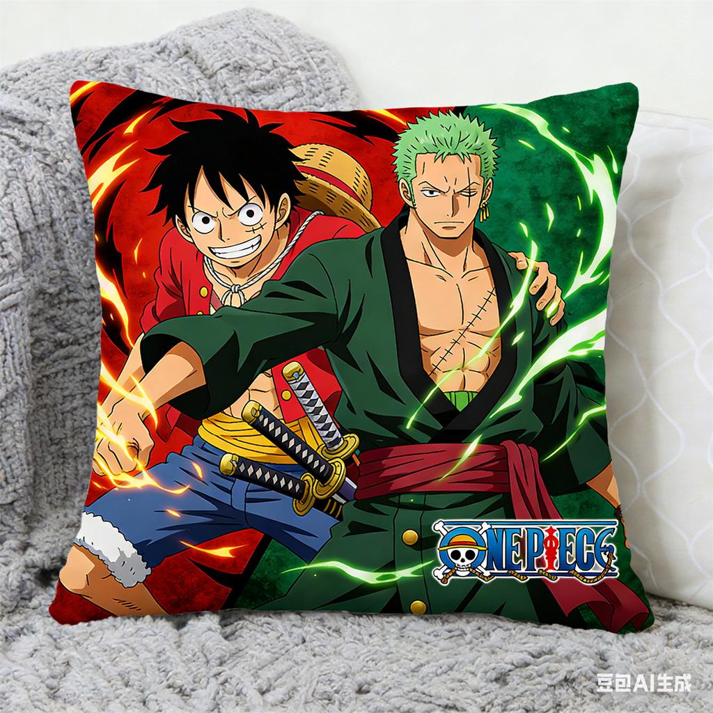 One Piece Pillow Cover Anime Fan Favorite Character Print Decorative Pillowcase for Bedroom Living Room and Anime Enthusiasts
