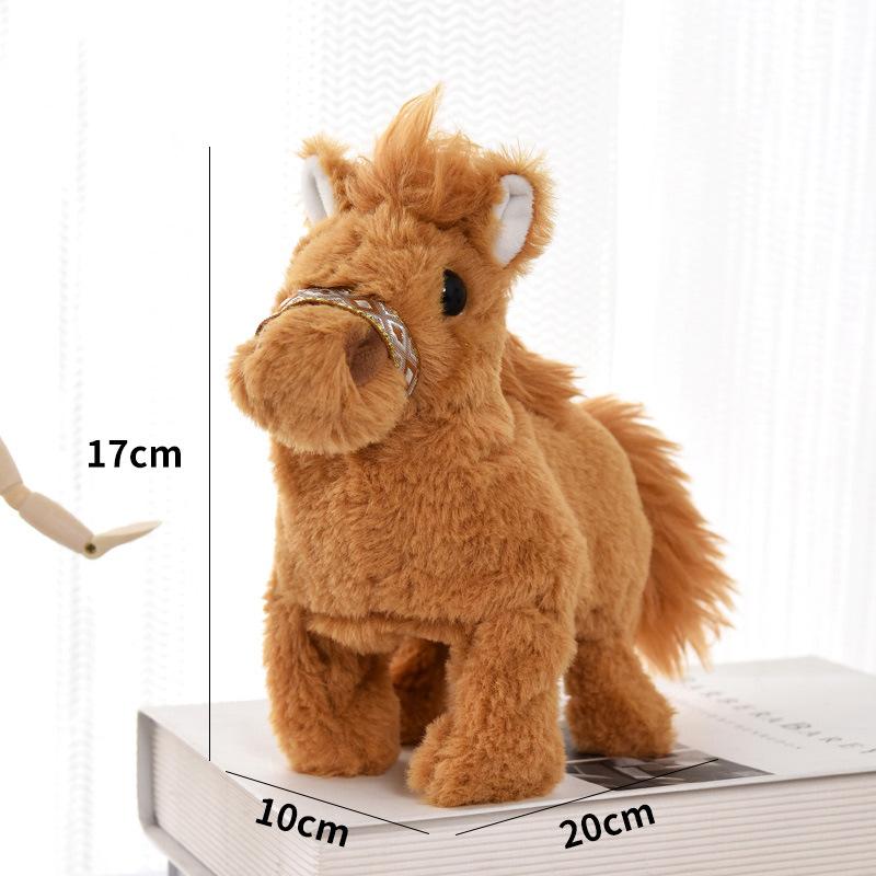 Электрическая плюшевая кукла лошадь реалистичная детская игрушка украшение талисман год лошади