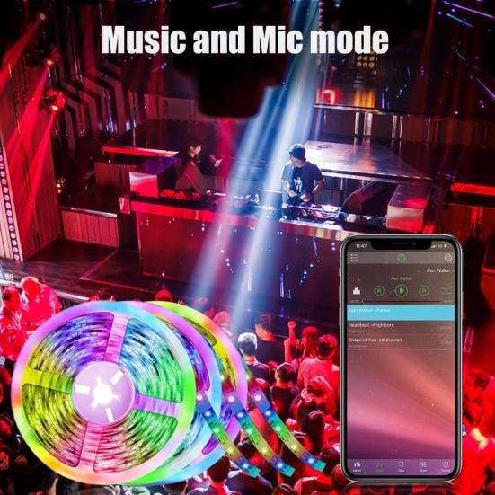 3 Roll Multicolor 5050 Epoxy Bluetooth-compatible Music Function Strip Light LED Bar