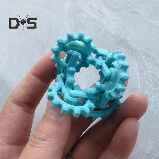 Infinity Gear Fidget Toy Stress Anxiety Relief Attention Focusing Spinning Twisting Flipping Gear Kids Teens Adults Portable Travel Sensory Gear Desk