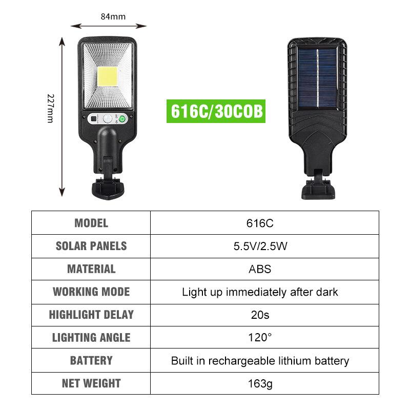 

616 Motion Sensor Solar Powered Outdoor Garden Wall Light with Remote Control 18 LED