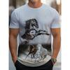 Black White Horse Graphic 3d Full Print T-shirt For Men Fashion Short Sleeve Crew Neck Tshirt Casual Summer Oversized Unisex Top
