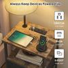 Tall Nightstand with LED Lights, 3 Color Temperatures, Charging Station, Adjustable Fabric Drawer – Bedroom End Table