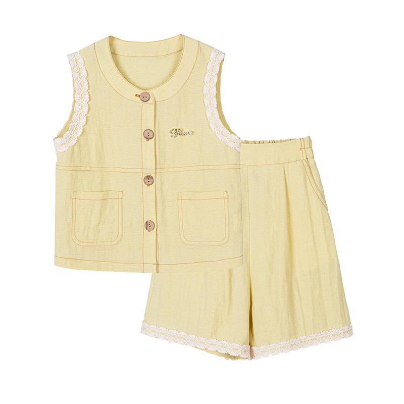 Girls  Lace Trim Vest & Shorts Set 165