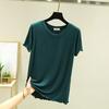 Ice Silk Round Neck Short-sleeved T-shirt, Thin Flying Edge, Sweet and Simple Bottoming Shirt, Slim Slimming Women's Top
