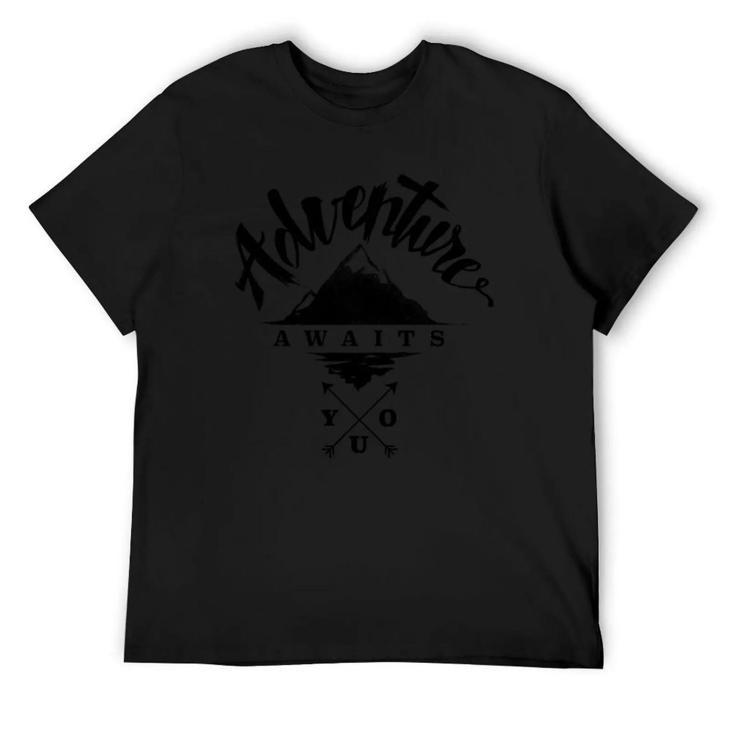 Adventure Awaits You - Cool Outdoor Shirt-Design T-Shirt luxury t-shirt customs design your own sweat blacks mens funny t shirts S