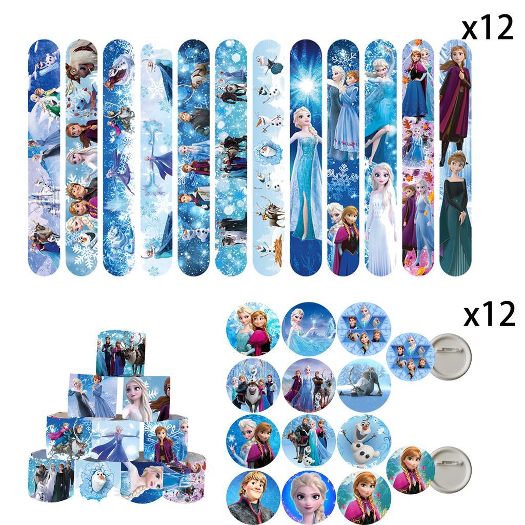 Frozen Feest Bedankjes Benodigdheden Anna Elsa Prinses Feest Souvenir Postzegels Stickers Klaparmbanden Cadeaus Kerst Feest Decoraties