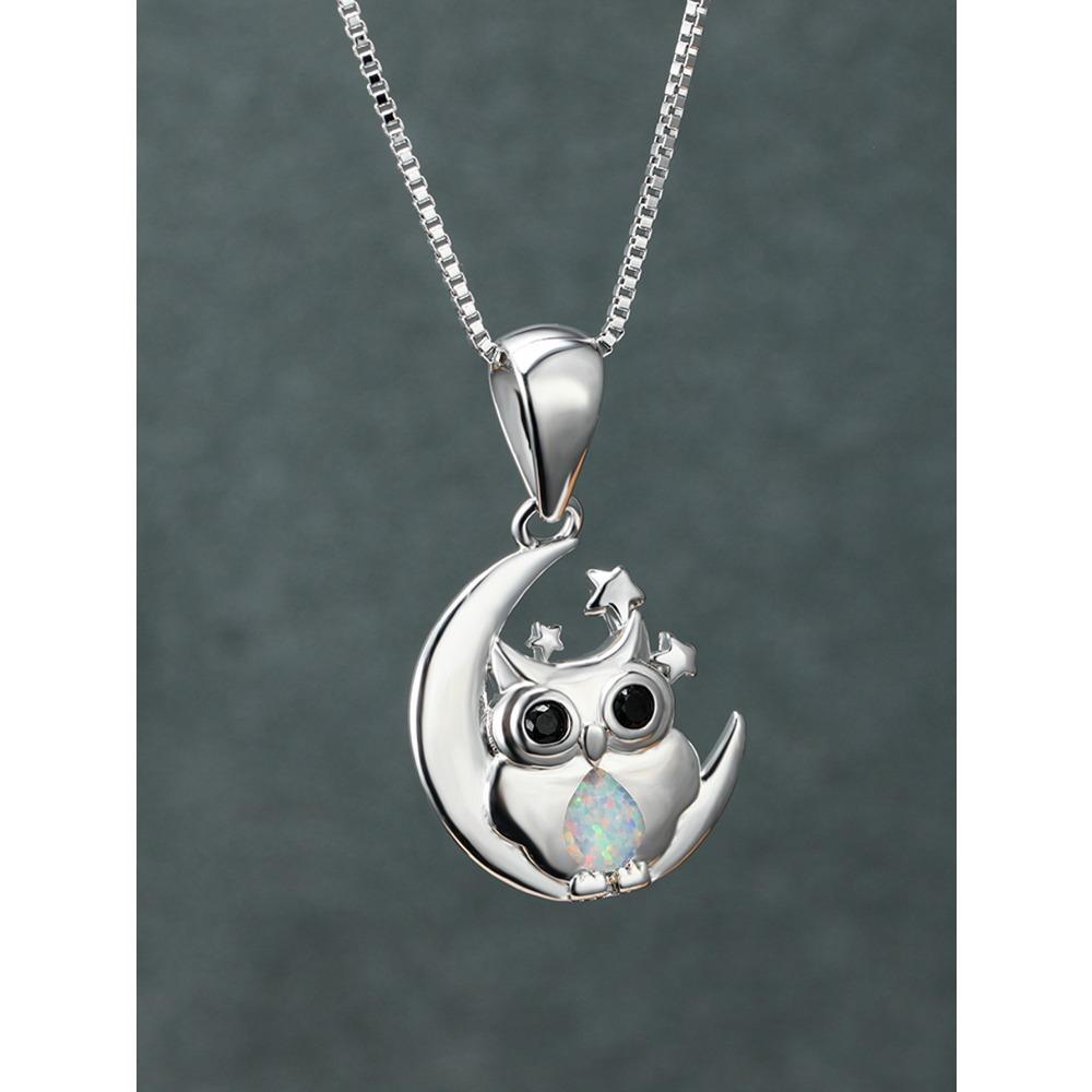 Moon Stars Owl Necklace European and American Fashion Personality Versatile Accessories