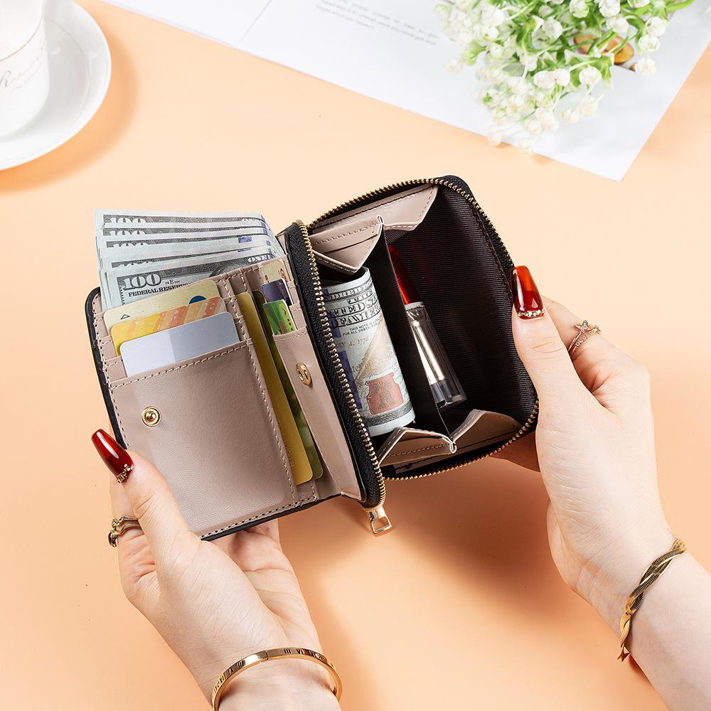 Women's Wallet Short, Multi Slot Card Bag, Small, Fresh, Simple, Stylish Zipper, Coin Purse Wallet