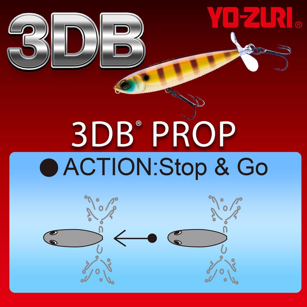 Bass Lure 3DB Prop Floating 90mm Matte Ghost Smelt YO-ZURI Color