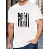 Unisex's American Flag Disc Golf Printed Short Sleeved T-shirt, Comfortable Fashionable Casual Top for Summer & Spring Daily Wear