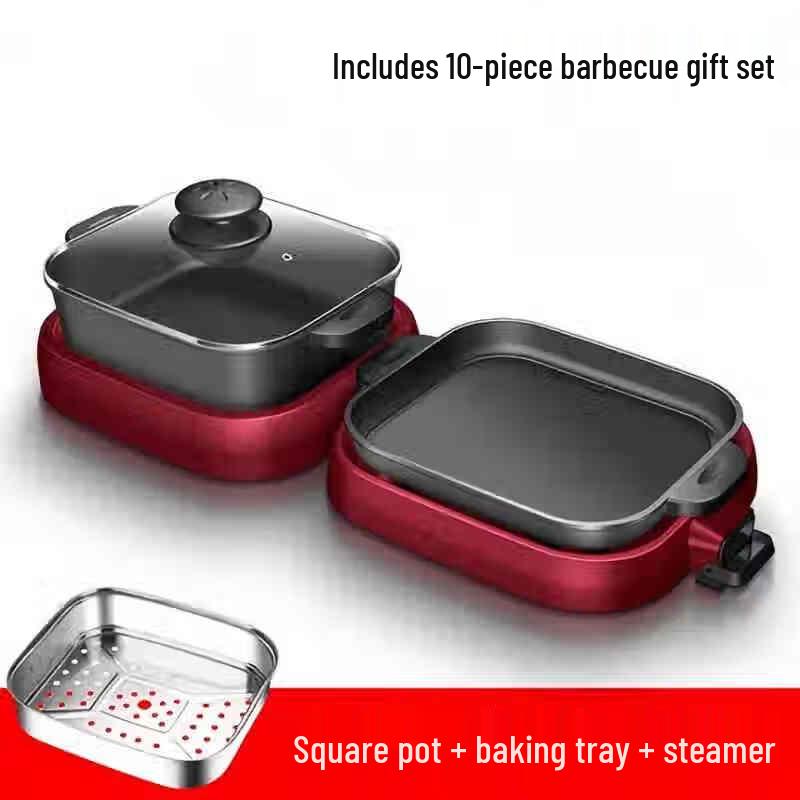 Электрический гриль и хот-пот ZISIZ с пароваркой