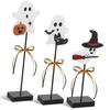 Set of 3 Attractive Halloween Wood Specter Delicate Specter Table Top Ornament Halloween Wood Decorative Pieces