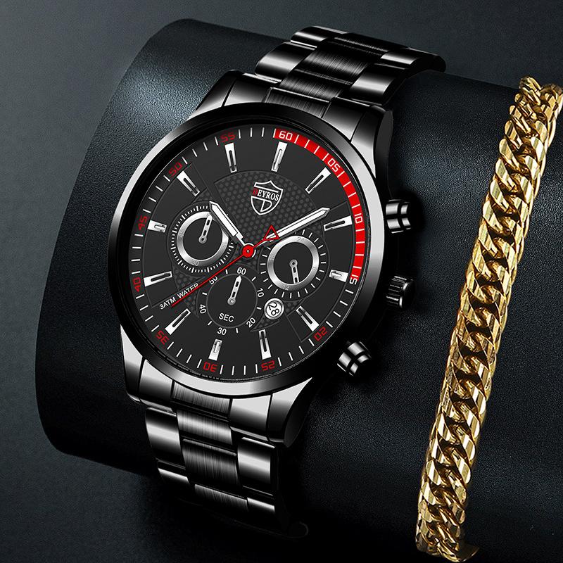 Stainless Steel Watch With Male Personality Luminous Calendar Automatic Quartz Watch
