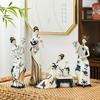 New Chinese Style Ancient Beauty Figurine Elegant Home Decor for Living Room Bar Hotel Table