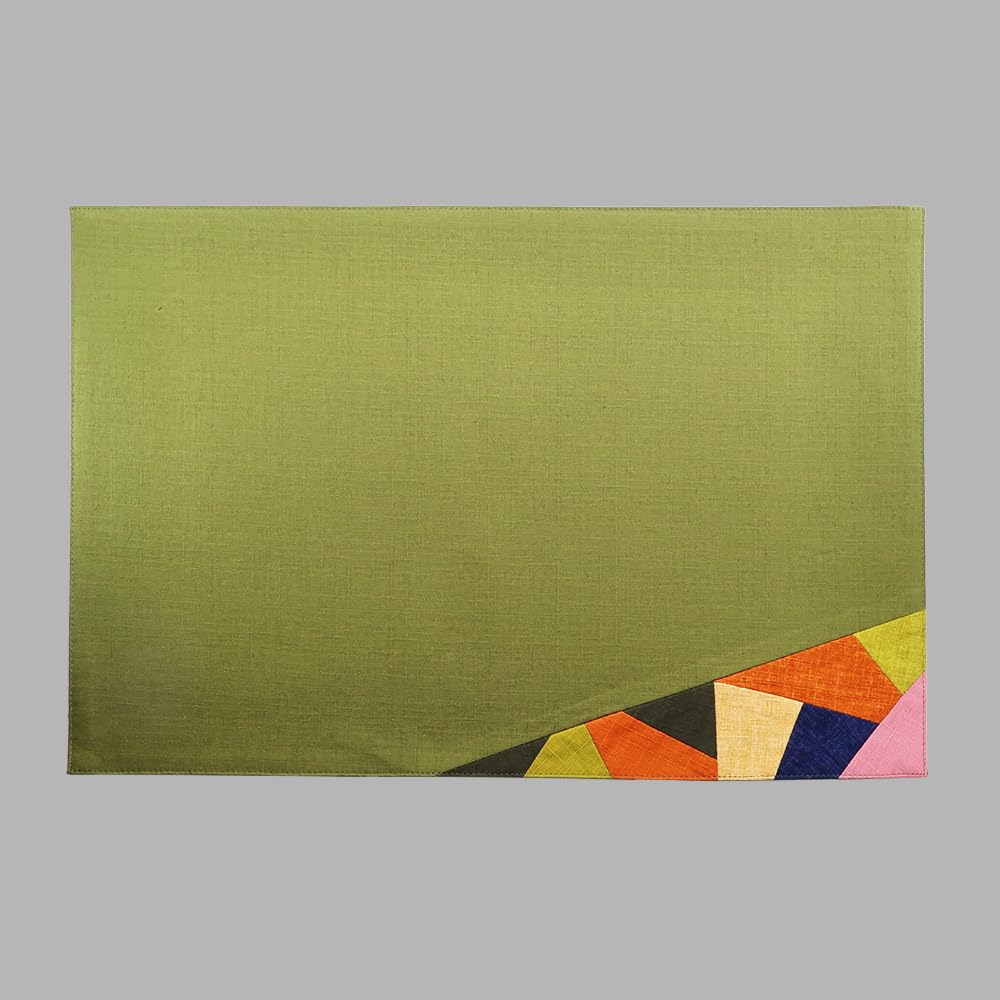 Yamashita Kogei Color Made In Solid 31x45cm Placemat, Play, Green, 100% Cotton, Japan, Color,