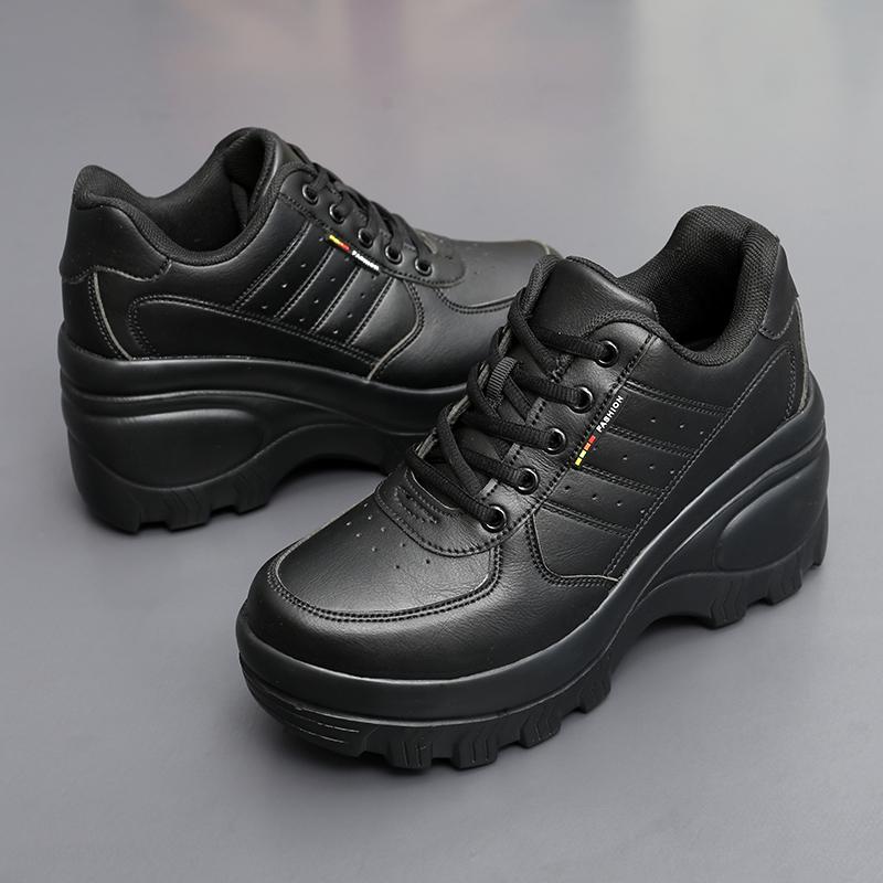 TUINANLE Weiße Keilabsatz Sneaker Damen Frühling Herbst Atmungsaktiv Klobige Plateau Sneaker Damen Zum Hineinschlüpfen Netz Laufschuhe