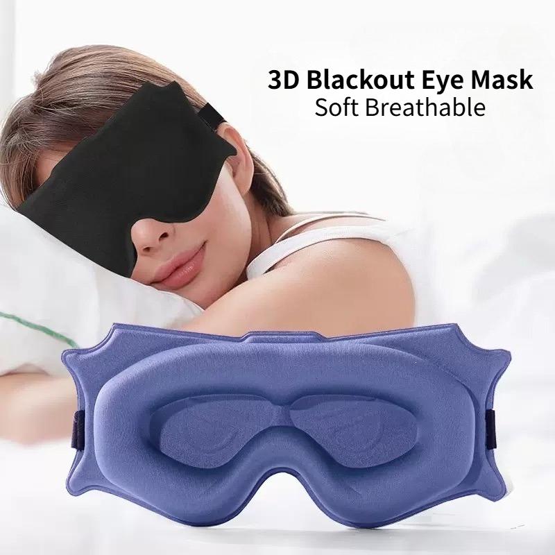3D Blackout Eye Mask Effective Blackout for Home Office Sleeping Eye Mask Light New Sweat Absorption Breathable and Adjustable