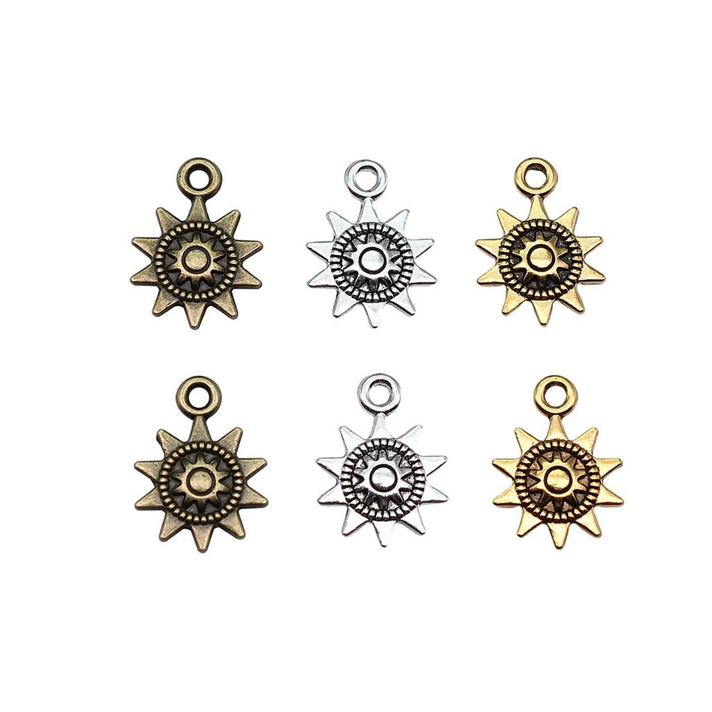 Sun And Moon Face Charms Multi Color Alloy Pendants For Celestial Themed Jewelry