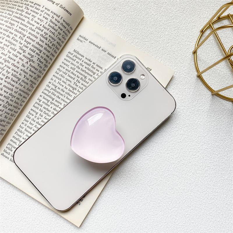 Suporte de Celular Bola de Cristal 3D Vitral Coreano Coração Retrátil Grip de Dedo Tok Suporte Para iPhone Samsung Suporte Universal