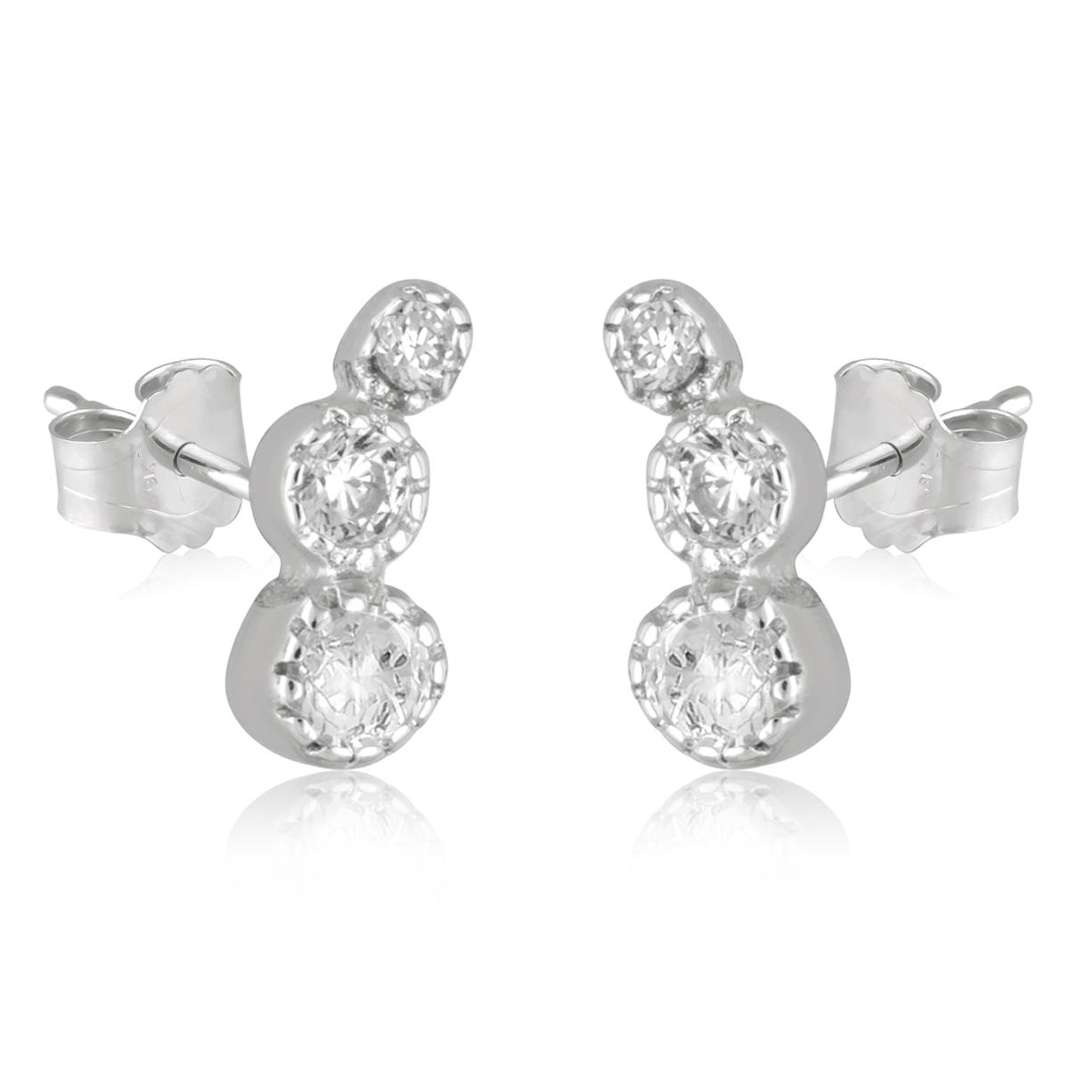 

Les Trésors De Lily [Q7028] - Boucles Argent Sissi blanc argenté (rhodié) - 6x2 mm