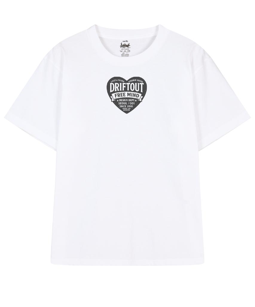 DRIFTOUT Free Mind Text Logo Heart Short Sleeve T-Shirt (3 Colors)