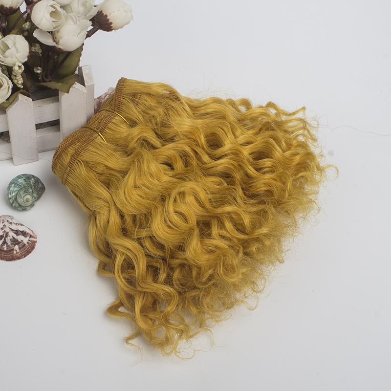 20CM Length 500CM Wool Curly Doll Hair Weft Kinky Curly Wool Material Doll Wigs Extension Handmade Diy Doll Accessories