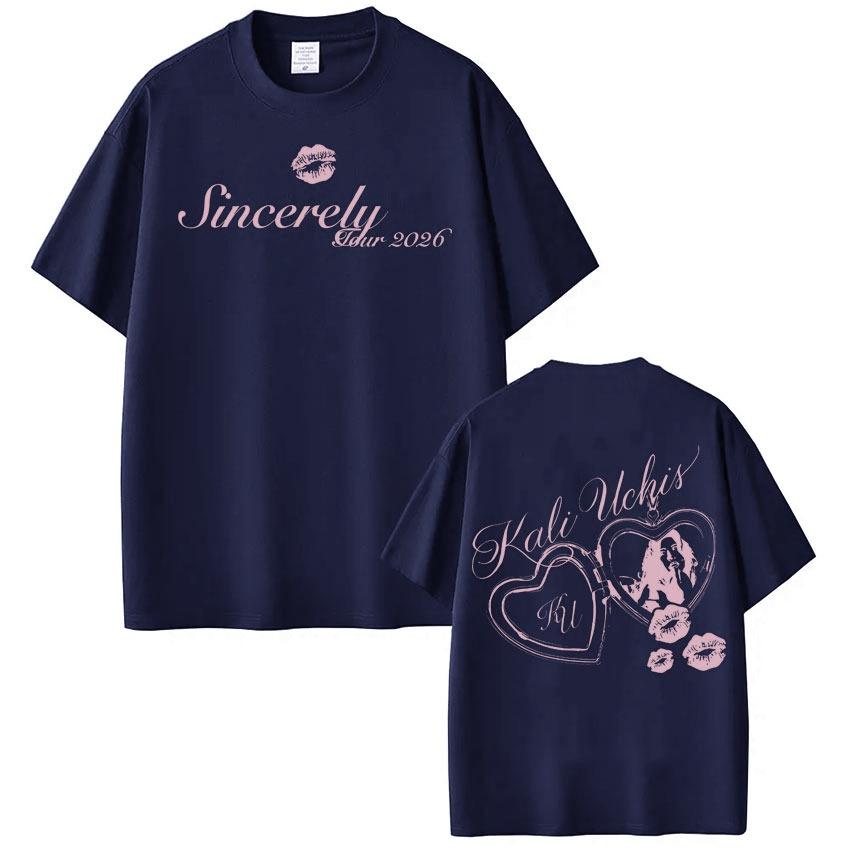 

KALI UCHIS Sincerely Tour 2026 Print Tshirt Unisex Women Fashion Oversized Tshirts Summer Harajuku Casual TShirts Streetwear S