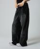 Unknown Planet Custom One-Pleat Wide Corduroy Pants Washed Black