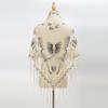 Luxury Flower Lace Hollow Scarf Butterfly Print Tassel Triangle Shawl Wraps Polyester Mesh Scarves Bridal