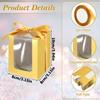 10 Stück Goldene Geschenkboxen für Weinglas Transparente Geschenkverpackungsbox für 9 oz Stielloses Glas Papiergeschenkbox Geschenkbox mit Transparentem Fenster