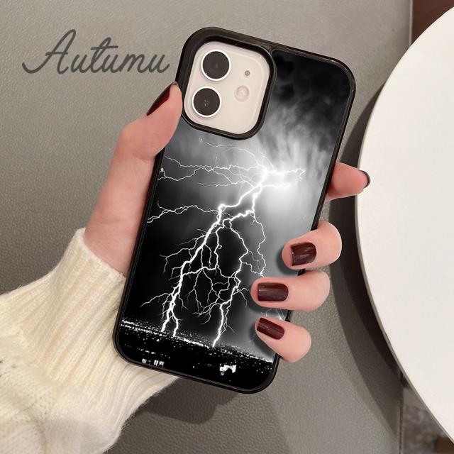 Lightning Phone Case for iPhone 11 12 13 14 Pro Max Mini X XR XS SE 2020 5 6S 7 8 Plus Samsung Galaxy S21 S22 Cover Shell