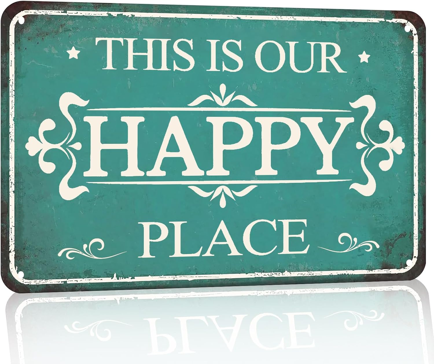 

Porch Signs Outdoor Wall Decor This Is Our Happy Place Sign Patio Signs Welcome Sign For Front Porch Metal Signs For Outside 20x30cm（7.8x11.8inch）