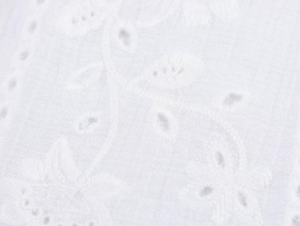 Women's European & American Style Hollow Embroidery Short Shirt - Spring 2025